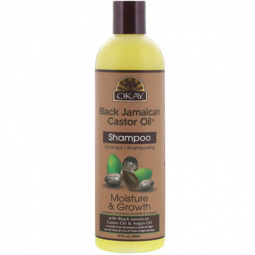 Okay Pure Naturals, Black Jamaican Castor Oil, черное ямайское касторовое масло, шампунь, 355 мл (12 жидк. унций)