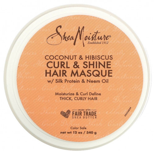 SheaMoisture, Curl & Shine Hair Masque, Coconut & Hibiscus, 12 oz (340 g)