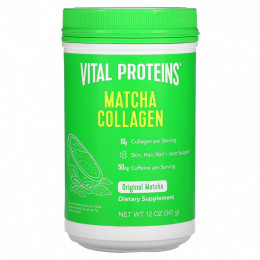 Vital Proteins, Матча коллаген, «Классический чай матча», 341 г (12 унций)