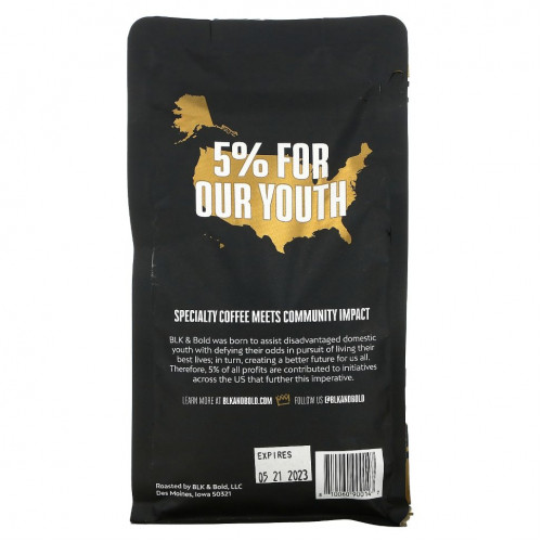 BLK & Bold, Specialty Coffee, Цельные зерна, Light, Brighter Days, 12 унций (340 г)