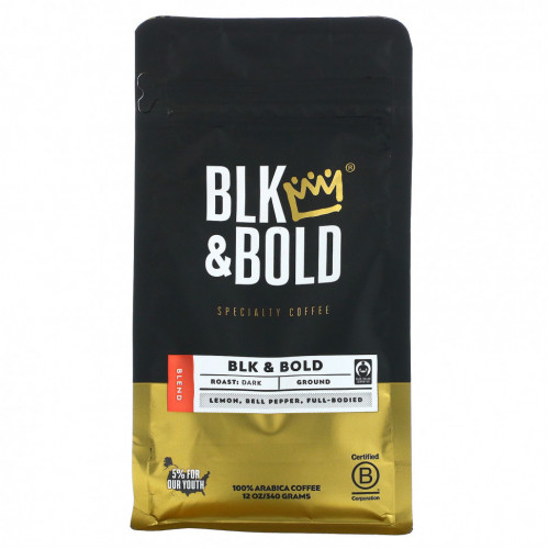 BLK & Bold, Specialty Coffee, Ground, Medium, BLK & Bold, 12 oz (340 g)