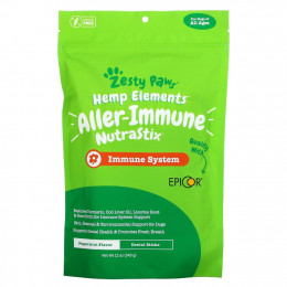 Zesty Paws, Hemp Elements, Aller-Immune NutraStix для собак, для всех возрастов, мята перечная, 12 унций (340 г)