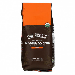 Four Sigmatic, Think, молотый кофе с ежовиком гребенчатым, темная обжарка, 340 г (12 унций)