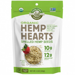 Manitoba Harvest, Hemp Hearts, органические очищенные семена конопли, с ореховым ароматизатором, 340 г (12 унций)