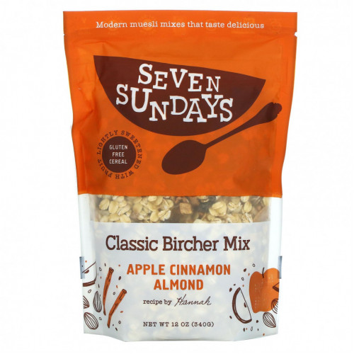 Seven Sundays, Classic Bircher Mix, яблоко, корица и миндаль, 340 г (12 унций)