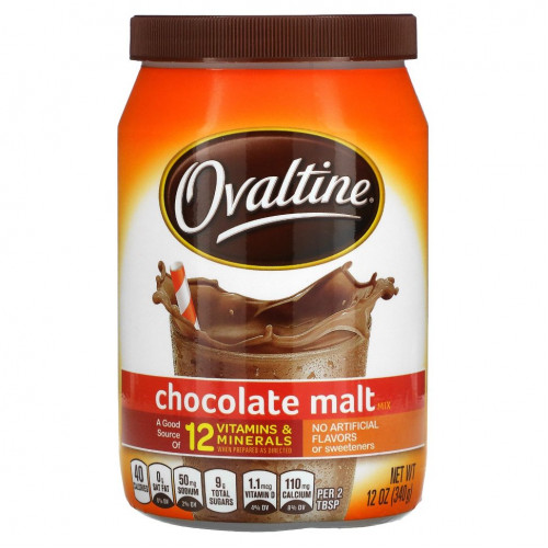 Ovaltine, Шоколадно-солодовая смесь, 12 унций (340 г)