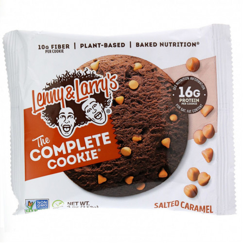 Lenny & Larry's, The COMPLETE Cookie, соленая карамель, 12 печений, 4 унции (113 г) каждое