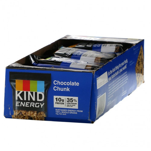 KIND Bars, Energy, кусочки шоколада, 12 батончиков по 2,1 унции (60 г) каждый