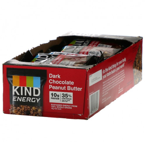 KIND Bars, Energy, арахисовая паста из темного шоколада, 12 батончиков, 60 г (2,1 унции)