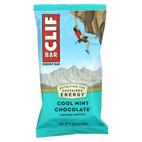 Clif Bar, Energy Bar, прохладный мятный шоколад, 12 батончиков, 68 г (2,40 унции) каждый