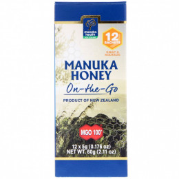 Manuka Health, Manuka Honey On-The-Go, MGO 100+, 12 пакетиков по 5 г (0,176 унции)