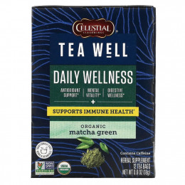 Celestial Seasonings, Herbal Tea, Daily Wellness, органический зеленый чай матча, 12 чайных пакетиков, 18 г (0,6 унции)