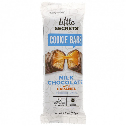 Little Secrets, Cookie Bars, молочный шоколад с карамелью, 12 пакетиков по 50 г (1,8 унции)