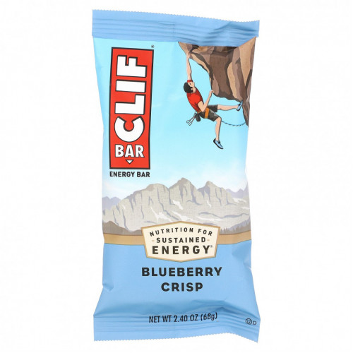 Clif Bar, One Bar, хрустящее печенье с голубикой, 12 батончиков, вес каждого 68 г (2,40 унции)