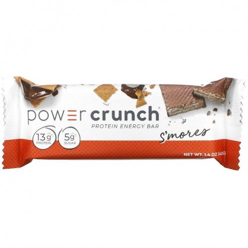 BNRG, Power Crunch, протеиновый энергетический батончик, со вкусом зефира, крекера и шоколада, 12 батончиков, 40 г (1,4 унции) каждый