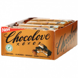 Chocolove, Карамель, миндаль и нуга в темном шоколаде, 12 батончиков по 40 г (1,4 унции)