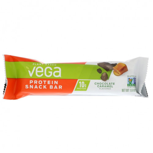 Vega, Protein Snack Bar, шоколадно-карамельный батончик, 12 батончиков, 45 г (1,6 унции)