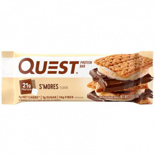 Quest Nutrition, Протеиновый батончик «Печенье с зефиром», 12 батончиков, 60 г (2,12 унции) каждый