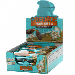 Grenade, Carb Killa, высокопротеиновые батончики, соленая карамель, 12 батончиков, 60 г (2,12 унции) каждый