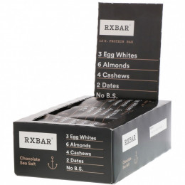 RXBAR, Protein Bar, шоколадная морская соль, 12 батончиков, 52 г (1,83 унции)