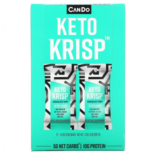 Keto Krisp, Protein Bar, шоколадно-мята, 12 батончиков, 51 г (1,8 унции)