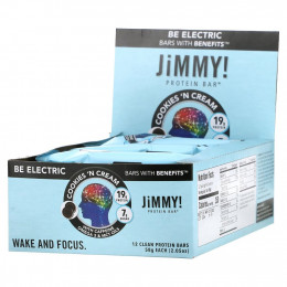 JiMMY!, Be Electric Bars With Benefits, печенье с кремом, 12 протеиновых батончиков, 58 г (2,05 унции)