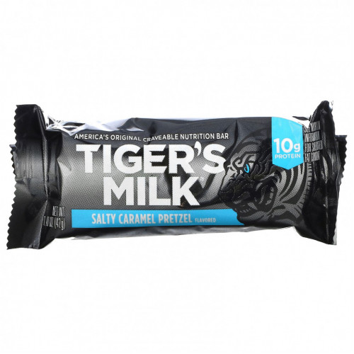 Tiger's Milk, Nutrition Bar, крендель с соленой карамелью, 12 батончиков, 42 г (1,48 унции)