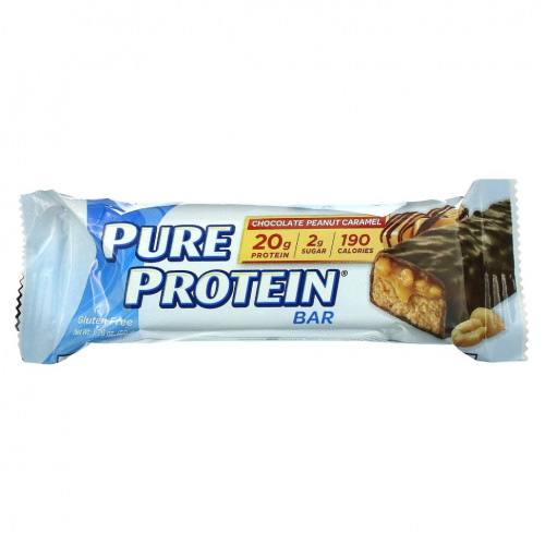 Pure Protein, протеиновый батончик, шоколад с арахисом и карамелью, 12 батончиков по 50 г (1,76 унции)