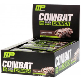 MusclePharm, Хрустящие батончики Combat с кремом, 12 батончиков по 2,22 унции (63 г)