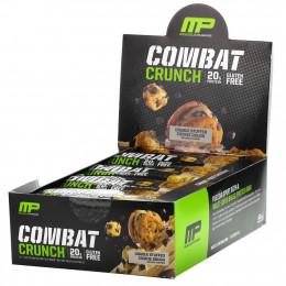 MusclePharm, Combat Crunch, двойная начинка с песочным тестом, 12 батончиков по 2,22 унц. (63 г)