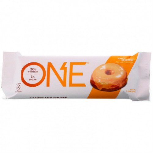 One Brands, ONE Bar, вкус пончика в кленовой глазури, 12 батончиков по 60 г (2,12 унции) каждый