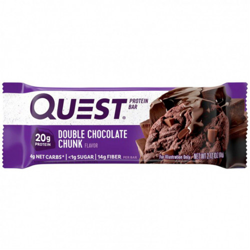 Quest Nutrition, QuestBar, Protein Bar, Double Chocolate Chunk, 12 Bars, 2.12 oz (60 g) Each