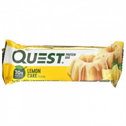 Quest Nutrition, Протеиновый батончик, Лимонный торт, 12 батончиков по 2,12 унции (60 г) каждый