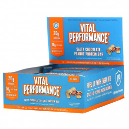 Vital Proteins, Vital Performance Protein Bar, Salty Chocolate Peanut Protein , 12 Bars, 1.94 oz (55 g) Each