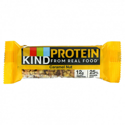 KIND Bars, Протеиновые батончики, Жареная карамель и орех, 12 баточников, 1,76 унц. (50 г) каждый