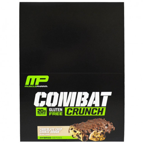 MusclePharm, Combat Crunch, со вкусом шоколадного печенья, 12 батончиков по 63 г