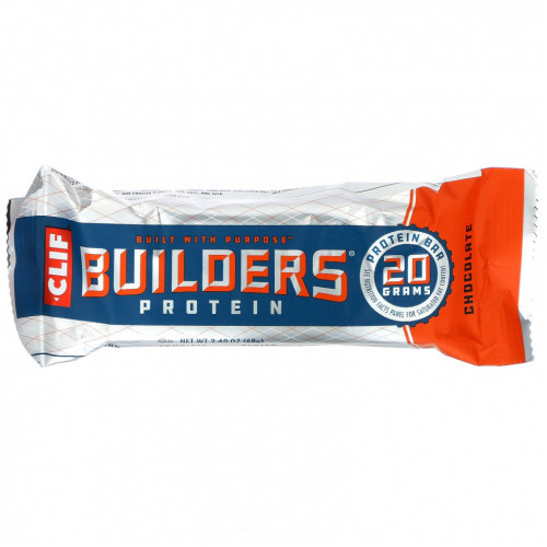 Clif Bar, Builder's, протеиновый батончик, шоколад, 12 батончиков по 68 г (2,40 унции)