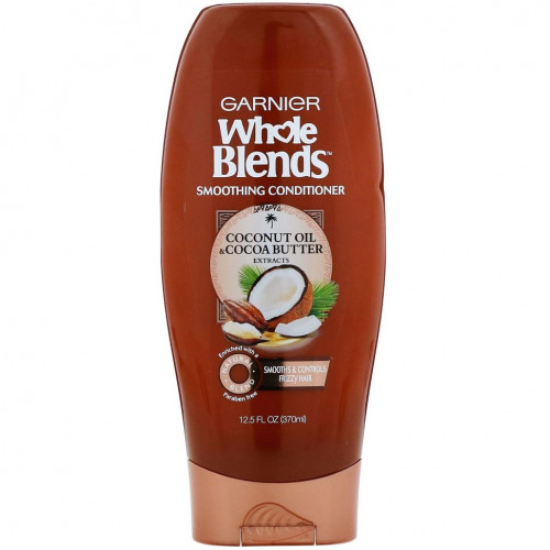 Garnier, Разглаживающий кондиционер Whole Blends, «Масла кокоса и какао», 370 мл