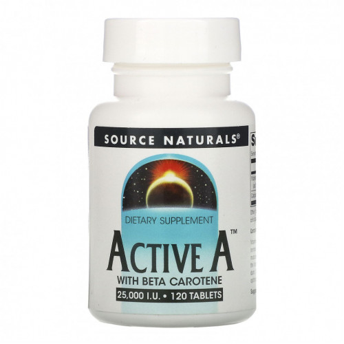 Source Naturals, Active A, 25 000 МЕ, 120 таблеток