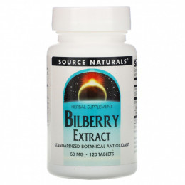 Source Naturals, экстракт черники, 50 мг, 120 таблеток