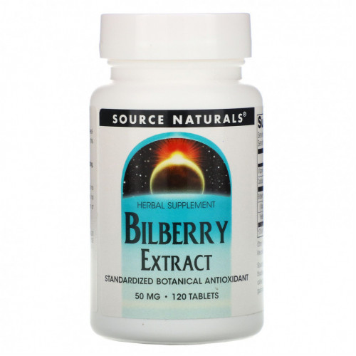 Source Naturals, экстракт черники, 50 мг, 120 таблеток