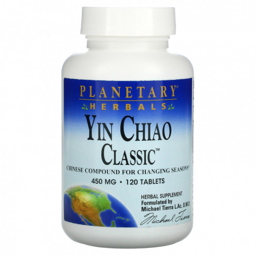 Planetary Herbals, Yin Chiao Classic, 450 мг, 120 таблеток