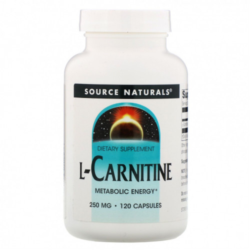 Source Naturals, L-карнитин, 250 мг, 120 капсул