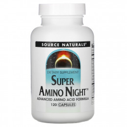 Source Naturals, Super Amino Night, формула с аминокислотами, ночная, 120 капсул