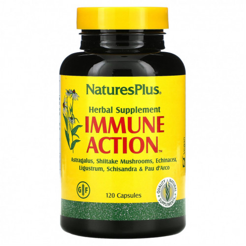 NaturesPlus, Иммуностимулирующее средство Immune Action, 120 растительных капсул