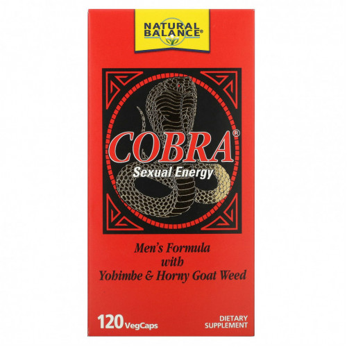 Natural Balance, Cobra Sexual Energy with Yohimbe & Horny Goat Weed, 120 Vegetarian Capsules