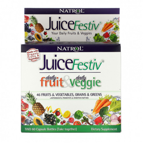 Natrol, JuiceFestiv, 2 флакона по 60 капсул