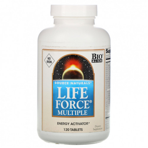 Source Naturals, Мультивитамины Life Force, без железа, 120 таблеток