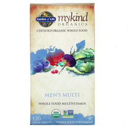 Garden of Life, MyKind Organics, мультивитамины для мужчин, 120 веганских таблеток