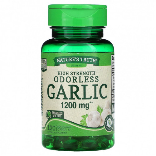 Nature's Truth, Odorless Garlic, High Strength , 1,200 mg, 120 Quick Release Softgels